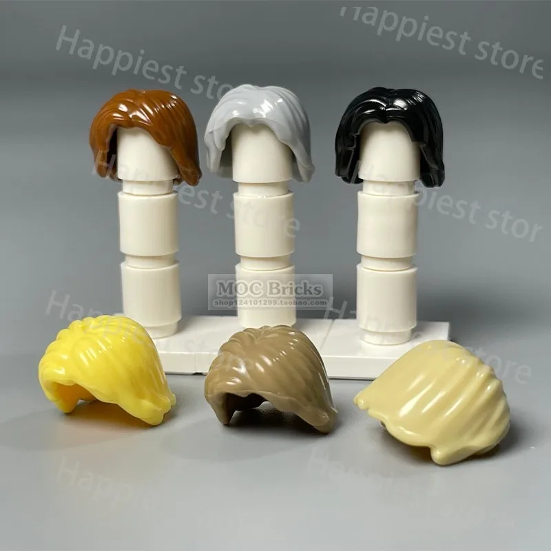 MOC City Figures Hair body Parts Building Blocks Figure Hairstyles Head Girl Boy Brown Black Hairstyle Accessories Brick Toys 3