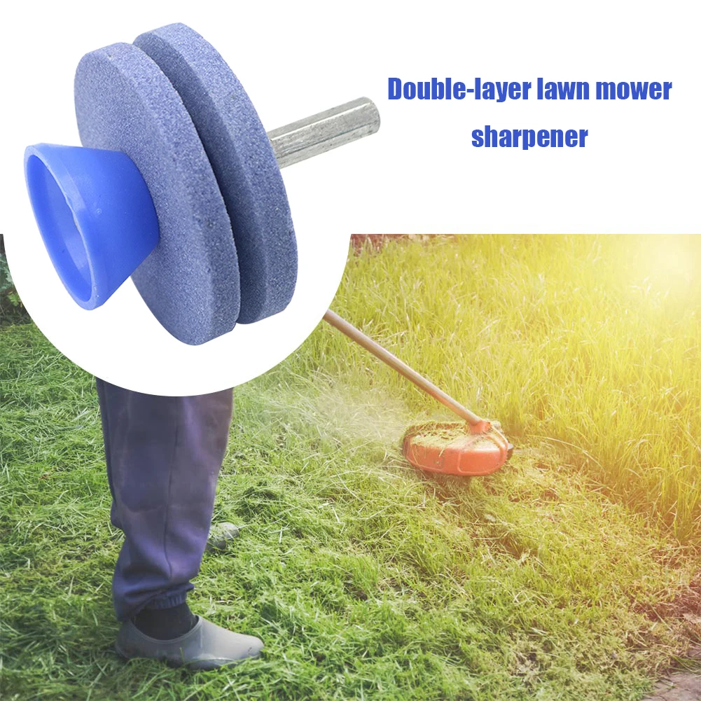 Double-Layer Mower Blade Grindstone Multifunction Lawnmower Knife Sharpener Wear Resiatant Grinding Wheel Stone Most Drill knife sharpener,knife sharpening stone