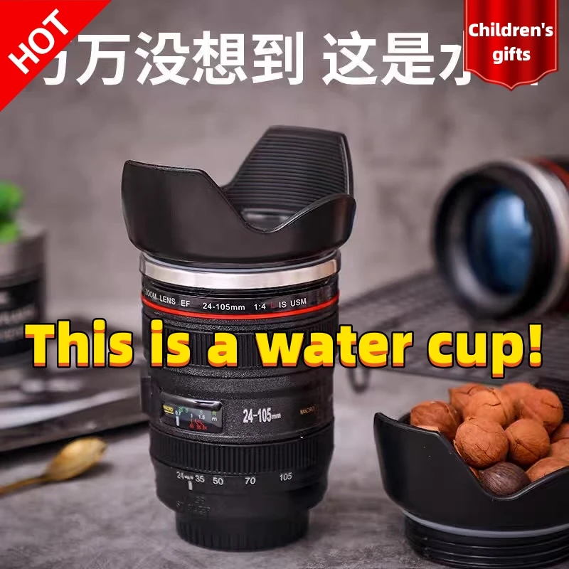 Originality Stainless Steel Camera Coffee Lens Mug Coffee Mugs Creative Cups canecas tazas vaso caf festival Kids gifts Toys creative 400ml stainless steel liner camera lens mugs coffee tea cup mugs with lid novelty gifts thermocup thermo mug