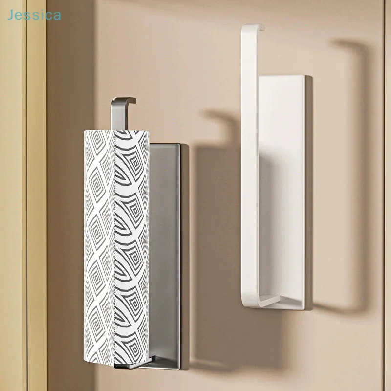 ♥ Porta asciugamani di carta magnetico da cucina, portarotolo di carta senza trapano e ripiano portaoggetti - immagine 4