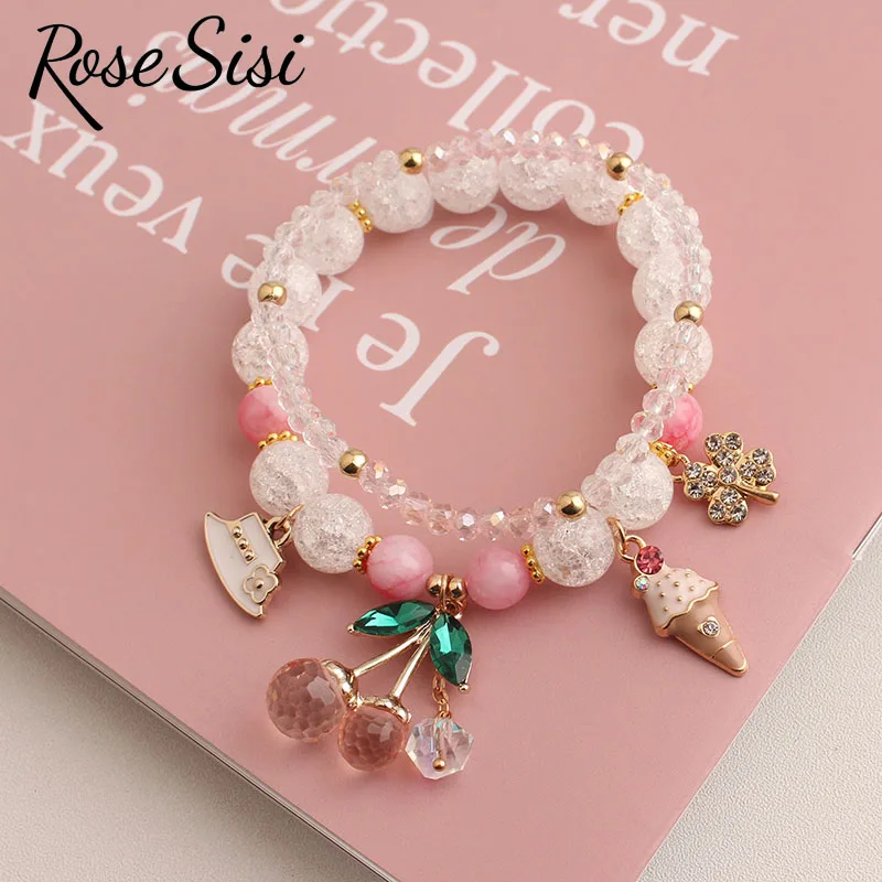 Rose sisi Korean Style fresh lovely fashion crystal burst