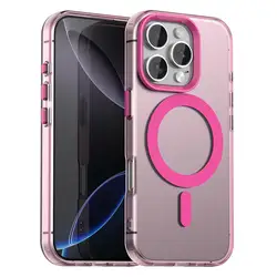 Luxury Magnetic Frosted Military - Grade Protective Case with Camera Frame and Magsafe Compatibility - iPhone 12 Pro (Ruby red)