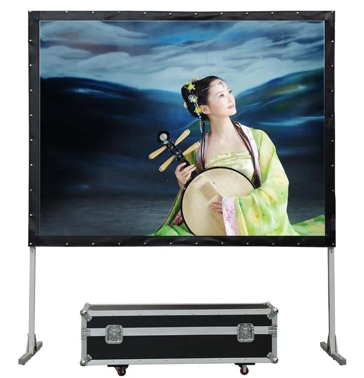 

TELON Screen 200 inch front and rear material flight case portable quick fold fast folding projection screen