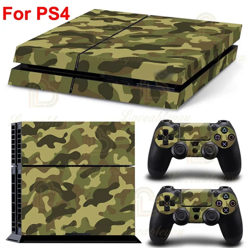 Camouflage Print PS4 Skin Sticker for Play Station 4 Console and Controllers for PS4 Gamepad Controller Sticker Decal