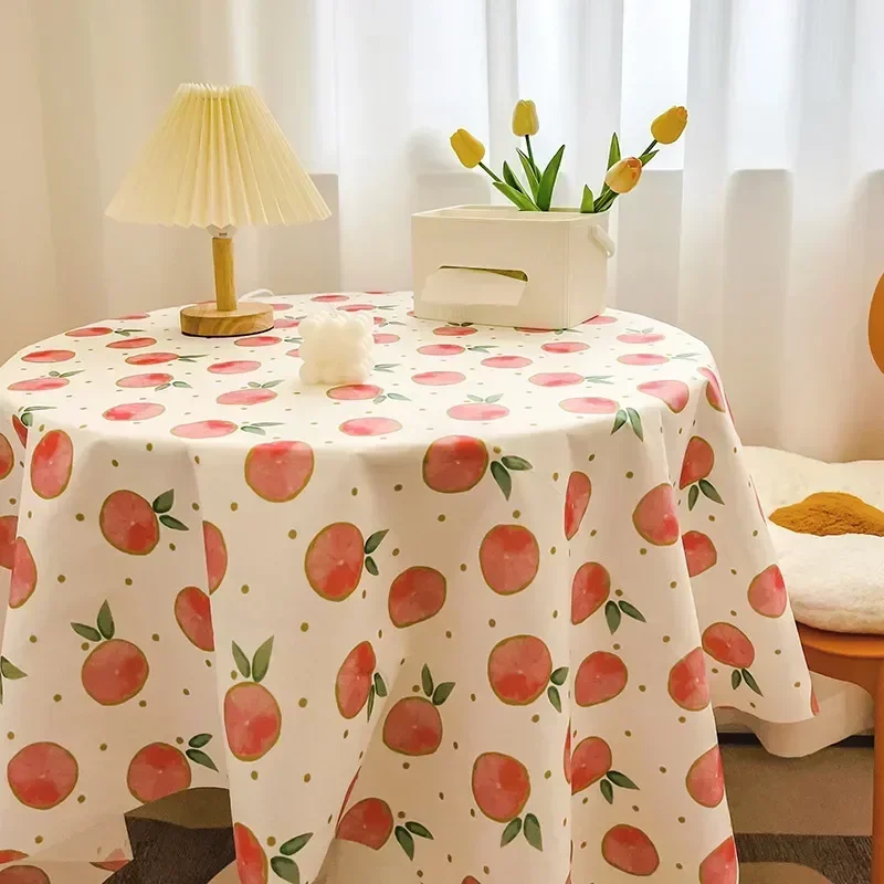 

Round Tablecloth with Floral Plant Waterproof Colored Dining Table Cover Multi-purpose Sunflower Tablecloth скатерть на стол