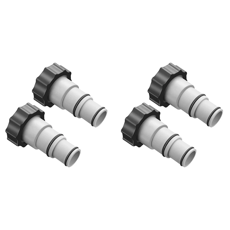 

ELOS-4PCS Replacement Hose Adapter For Intex Above Ground Swimming Pool, 1.5 To 1.25 Inch Hose Adapter For Threaded Pumps