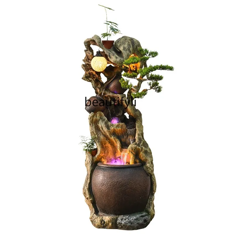 

LBX New Chinese Style Zen Decoration Water Fountain Home Living Room and Hotel Club View