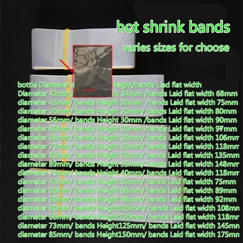 400pcs New DIY PVC Transparant Heat Shrink Bands Glass Bottle Cap width Jar Mouth Sealing Film ( Mouth top Diameter x Height)