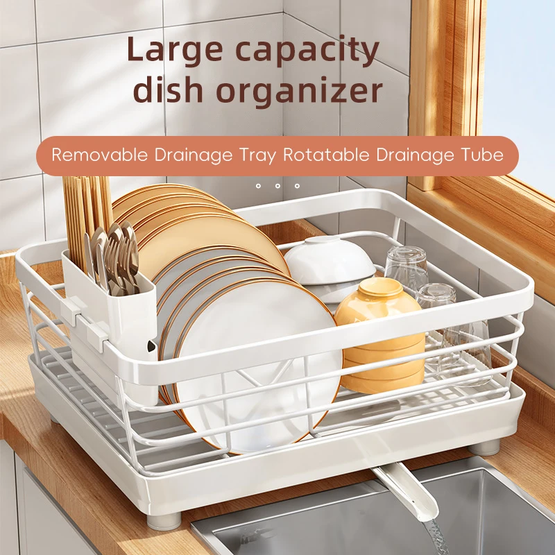 Large Capacity Kitchen Dish Drainer Organizer Countertop Chopsticks Rack Bowl Rack Cup & Dish Dispenser Sink Stand Kitchen storage rack