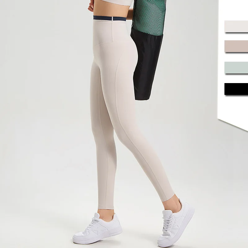 Women Yoga Pant High Waist Sport Leggings Stretch Hip-Lifting Gym Legging Hit-Color Soft Fitness Tights Running Trousers Female