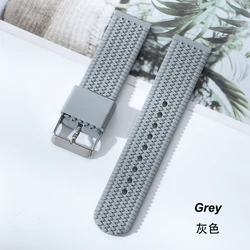 Premium Silicone Quick Release Watch Band - Soft Rubber Strap Replacement Wristband - 22mm (Grey)