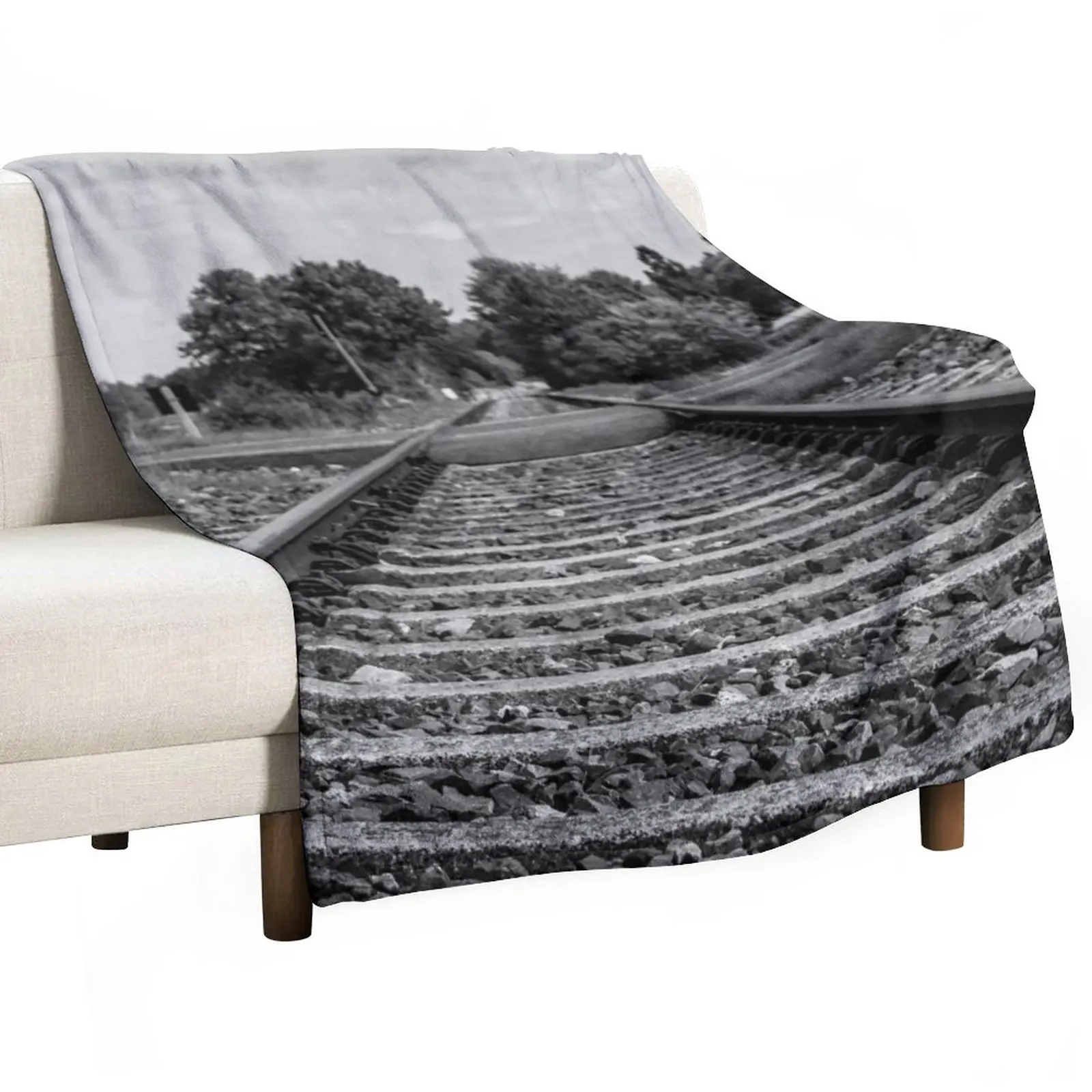 

Black and white railroad Throw Blanket Warm valentine gift ideas Shaggy Flannels Blankets