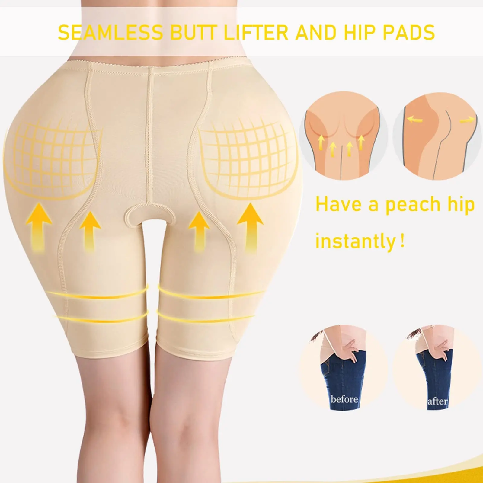 Butt Pads For Bigger Butt Hip Pads Hip Enhancer Upgraded Sponge Padded Butt  Lifter Panties Bbl Shapewear Tummy Control For Women