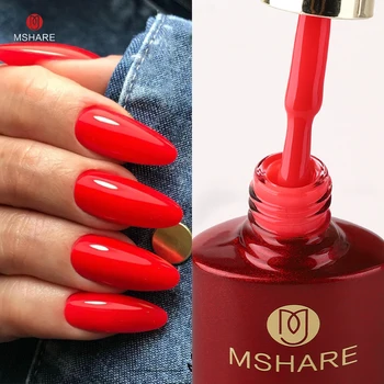 MSHARE Neon Red Nail Gel Polish Camouflage Rubber Base fluorescente Nail giallo verde blu Soak Off UV Nails vernice 1