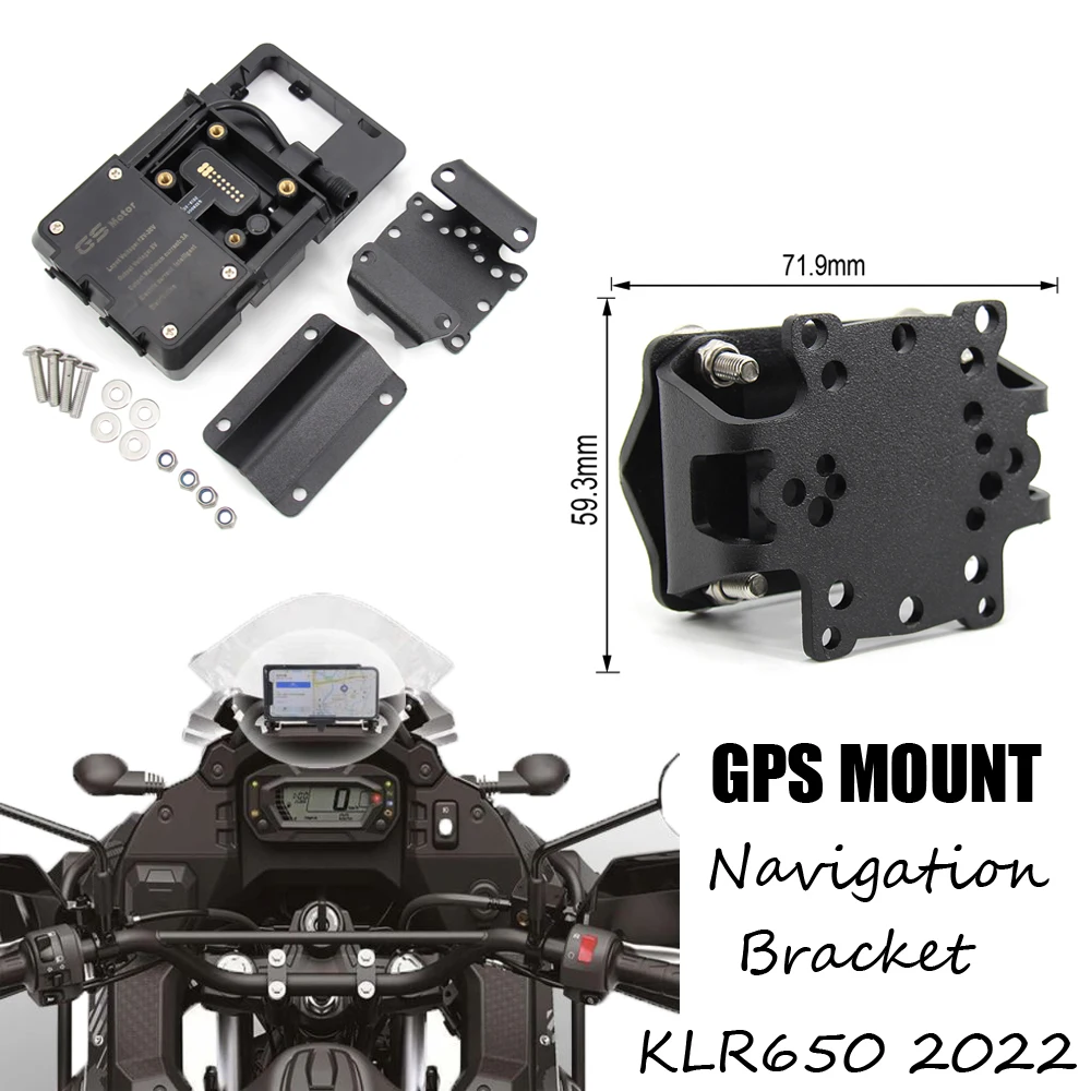 

Для Kawasaki KLR650 klr 650 2022 + Новые мотоциклетные запчасти Передняя подставка для телефона держатель смартфона GPS навигация пластина Кронштейн
