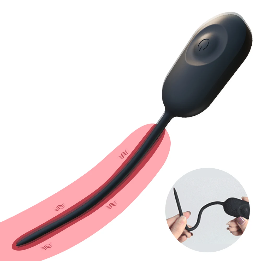 10 Frequency Silicone Urethral Dilator Horse Eye Stick Vibrator Catheter Penis Plug Sex Toys Men Vibrating Urethral Plug
