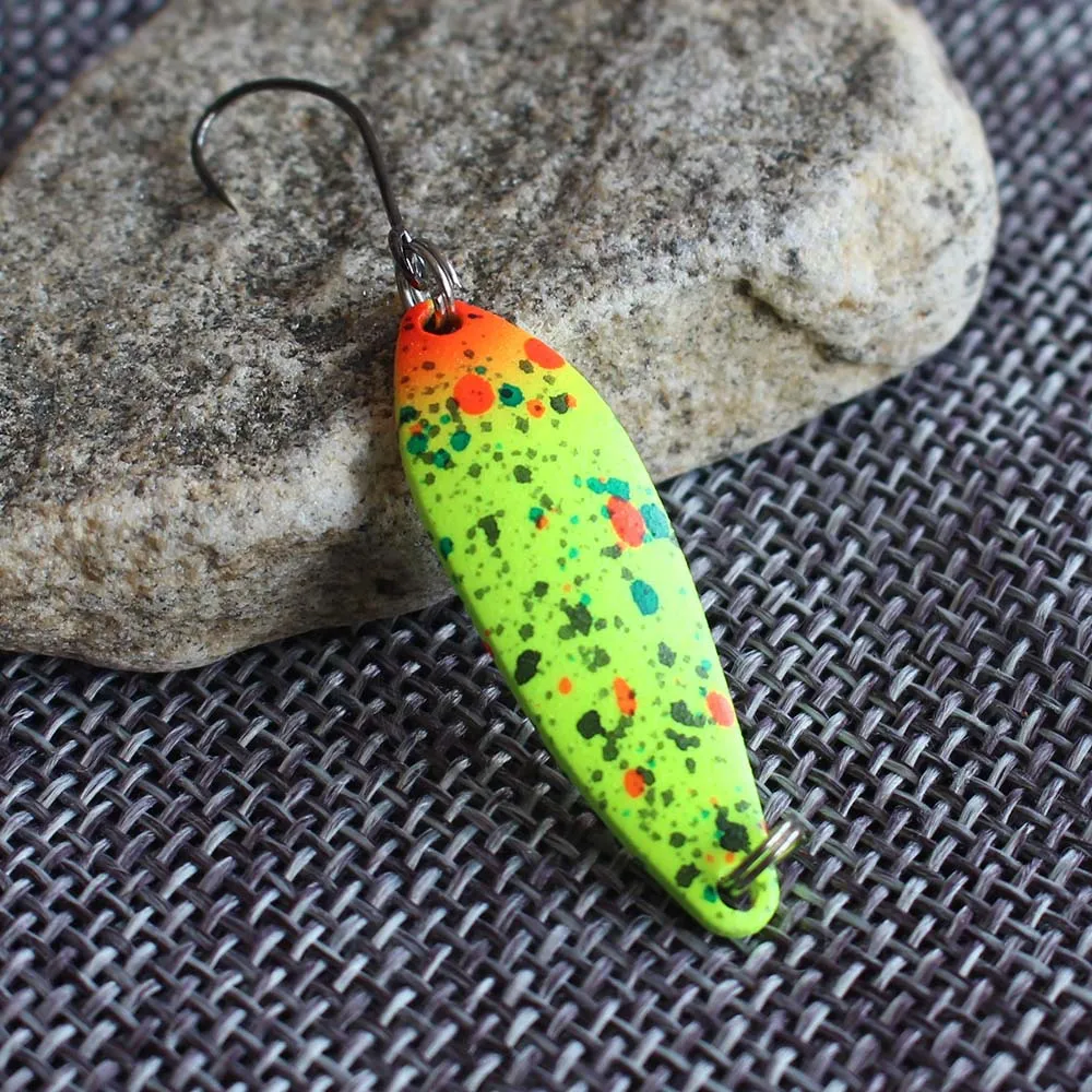 5Pcs/set Metal Spoon Bait Fishing Lures 2.5g 3.5g Sinking Spinner Luminous UV Coat Stream Metal Jiig Trout Bass Pesca Tackle