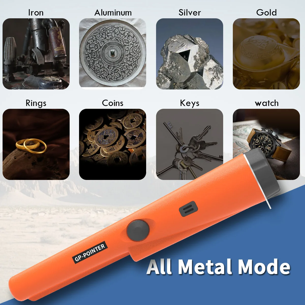 Treasure Hunter GP Waterproof 360° Handheld Metal Detector Pinpointer