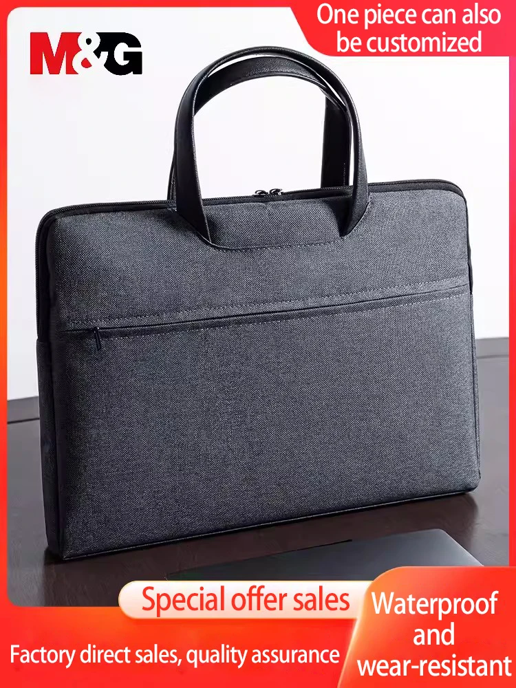 

Customizable LOGO Business briefcase Men's large capacity document bag Printing waterproof A4 document bag Handbag Office bag