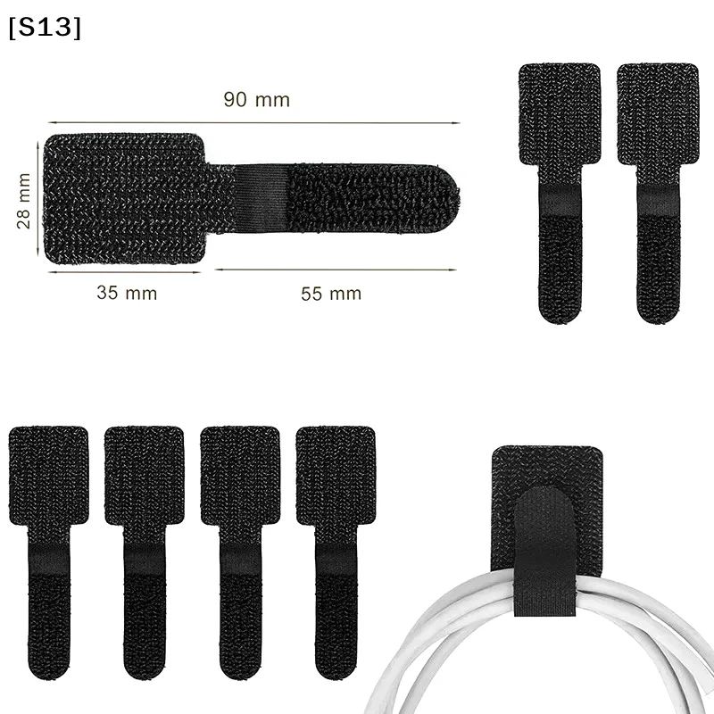 10pcs 재사용 가능한 케이블 정리함 데스크 와이어 케이블 타이 정리함 자체 접착식 코드 로프 홀더 코드 보호 트랩[S13]