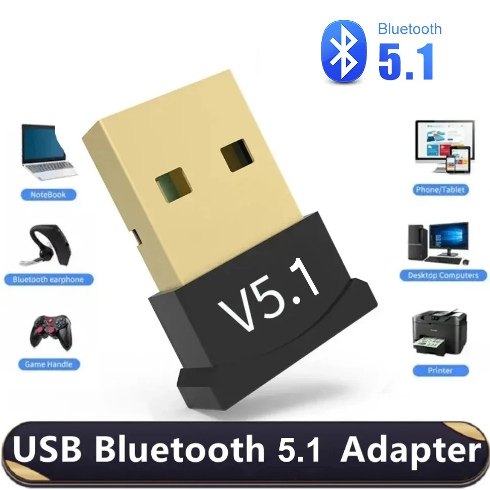 

USB Bluetooth 5.1 Adapter Wireless Bluetooth Dongle Adapter for PC Laptop Wireless Speaker Audio Receiver USB Transmitter