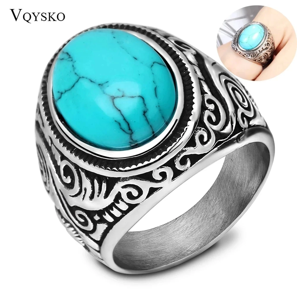 Jewelry Rings Retro Titanium Steel Inlaid Black Onyx Ring for wedding rings,signet ring,round rings,cross rings,temperature rings,silver ring,womens ring,fidget rings,couple rings,cubic zircon ring,turkish rings,finger rings,jewelry rings,ring jewelry,anime rings,moissanite ring,survival ring