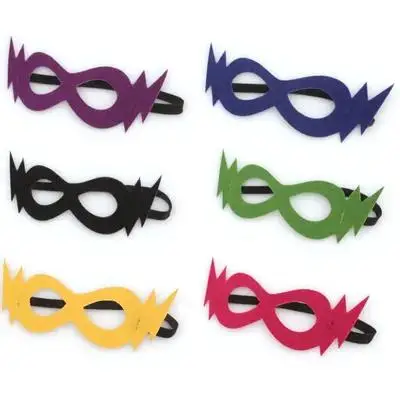 6Pcs 어린이 펠트 하프 페이스 마스크 어린이를위한 크리 에이 티브 할로윈 가장 무도회 파티 의상 코스프레 마스크 다채로운 어린이 가장 무도회
