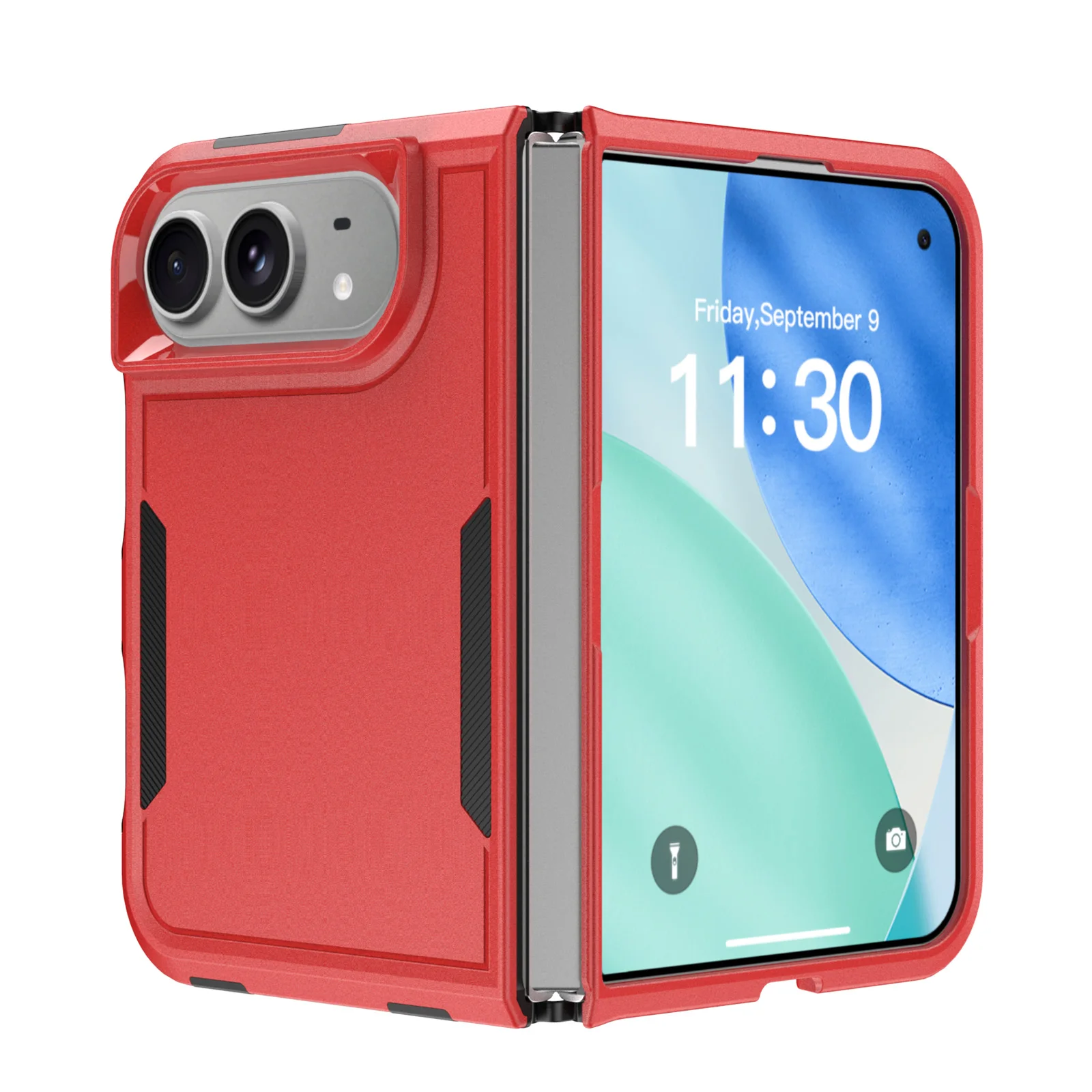 Futuristic DUO Armor Anti-Fall Folding Phone Case - Available in Red, Black, Blue, and Green