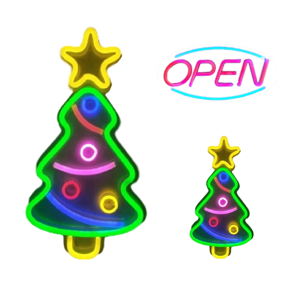 

Colorful Xmas Tree Neon Light High Brightness Energy Saving Wall Lamps For Christmas Decoration