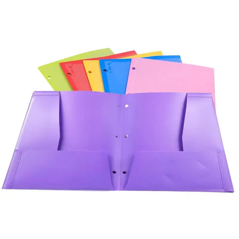 

Office Folders 6 Color Folders With Pockets 3 Hole Letter Size Heavy Duty Business Card Holder A4 Size For Office High School