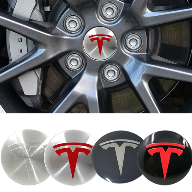 4pcs 56/65mm Auto Radnabe Mitte Emblem Aufkleber Styling für Tesla Model3 Modell  Roadster Cybertuck Modelx Autozubehör - AliExpress