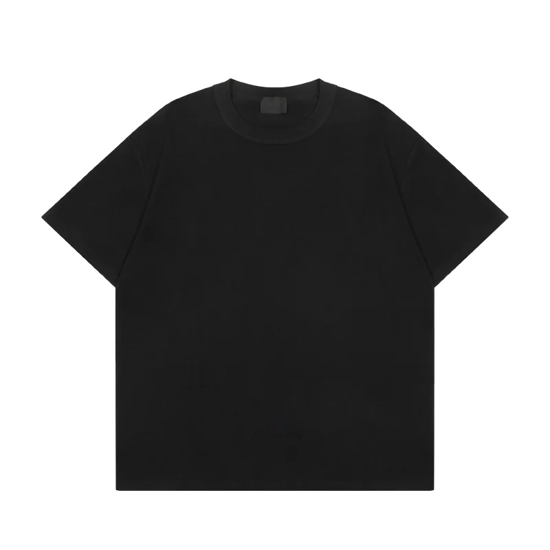 

Однотонная Повседневная Свободная уличная одежда из чистого хлопка с коротким рукавом и круглым вырезом для мужчин и женщин