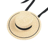 Sun Hats for Women Wide Brim Straw Boater Hat Foldable Packable Beach Hat for Summer with ribbon Lace Up 6