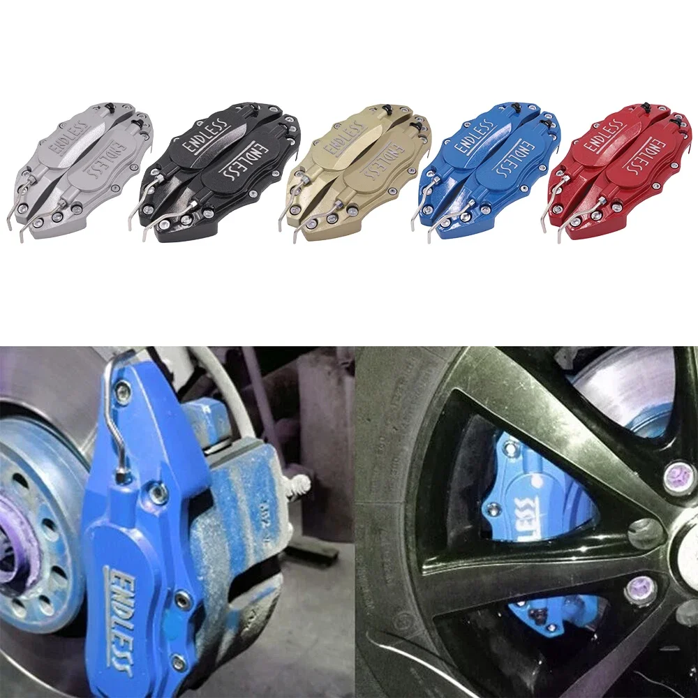 2 Pcs JDM Universal Fixing By Screws Aluminum Brake Caliper Cover Endless Wheel Modification Decoration For All Car Car Styling