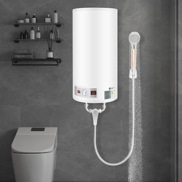 Chaudière à eau chaude de stockage 80L 220V chauffe-eau électronique sans réservoir chauffe-eau électrique avec douchette à main pour salles de bains 1