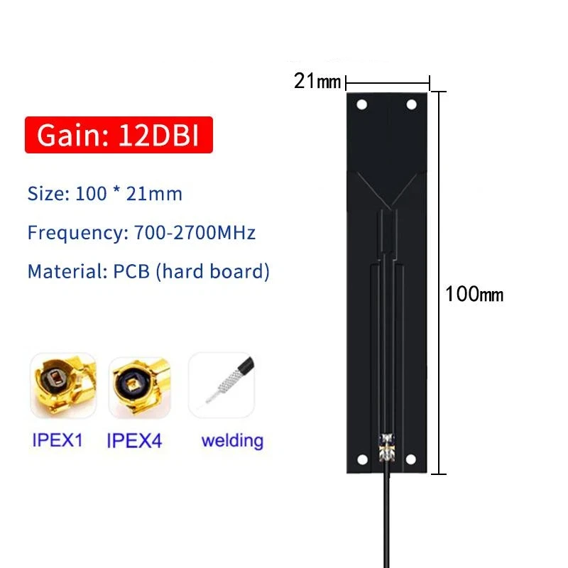 5개 안테나 12dBi 700-2700MHz, 내장형 자석 베이스, 고이득, 4G LTE, WiFi, 신호 증폭, 내구성 있는 구조에 이상적,