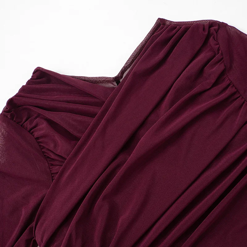 Camiseta de malla con cuello en V y retazos para mujer, top liso de manga larga, estilo Y2k, top sexy para mujer para otoño