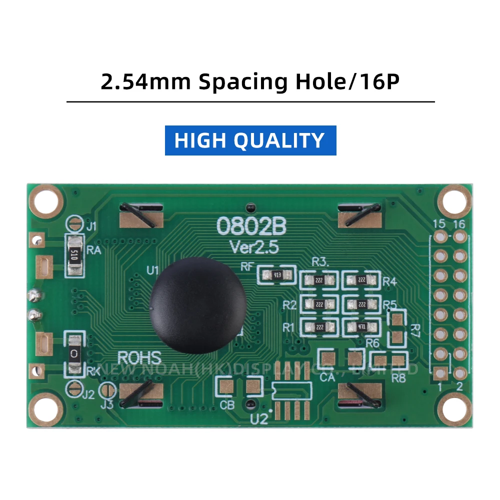0802B Character LCD Screen 8*2 0802 16 PIN 58*31.87*13.5Mm Original ST7066 Chip LCM Display Module Russian Yellow Green Film