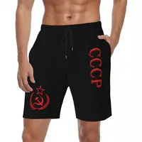 Summer Board Shorts Men CCCP Russian Surfing Funny Cool Design Beach Short Pants Stylish Quick Dry Beach Trunks Plus Size 1