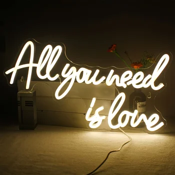 All You Need Is Love LED Neon Sign – Warm White Wall Decor