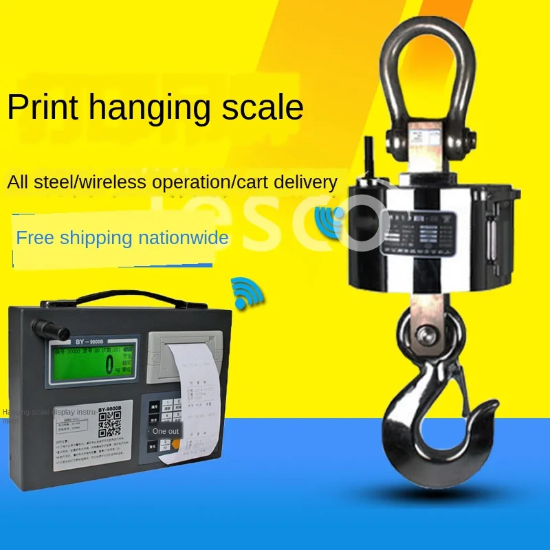 

Electronic crane scale 3T 5T10T30T50T 15 tons with wireless printing hook 20 hanging