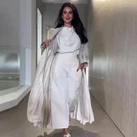 Ensemble 2 pièces musulman pour femmes, manteau long, coupe-vent, pantalon large trempé, Ramadan, Maroc, Dubaï, Islam, tenues arabes décontractées 6