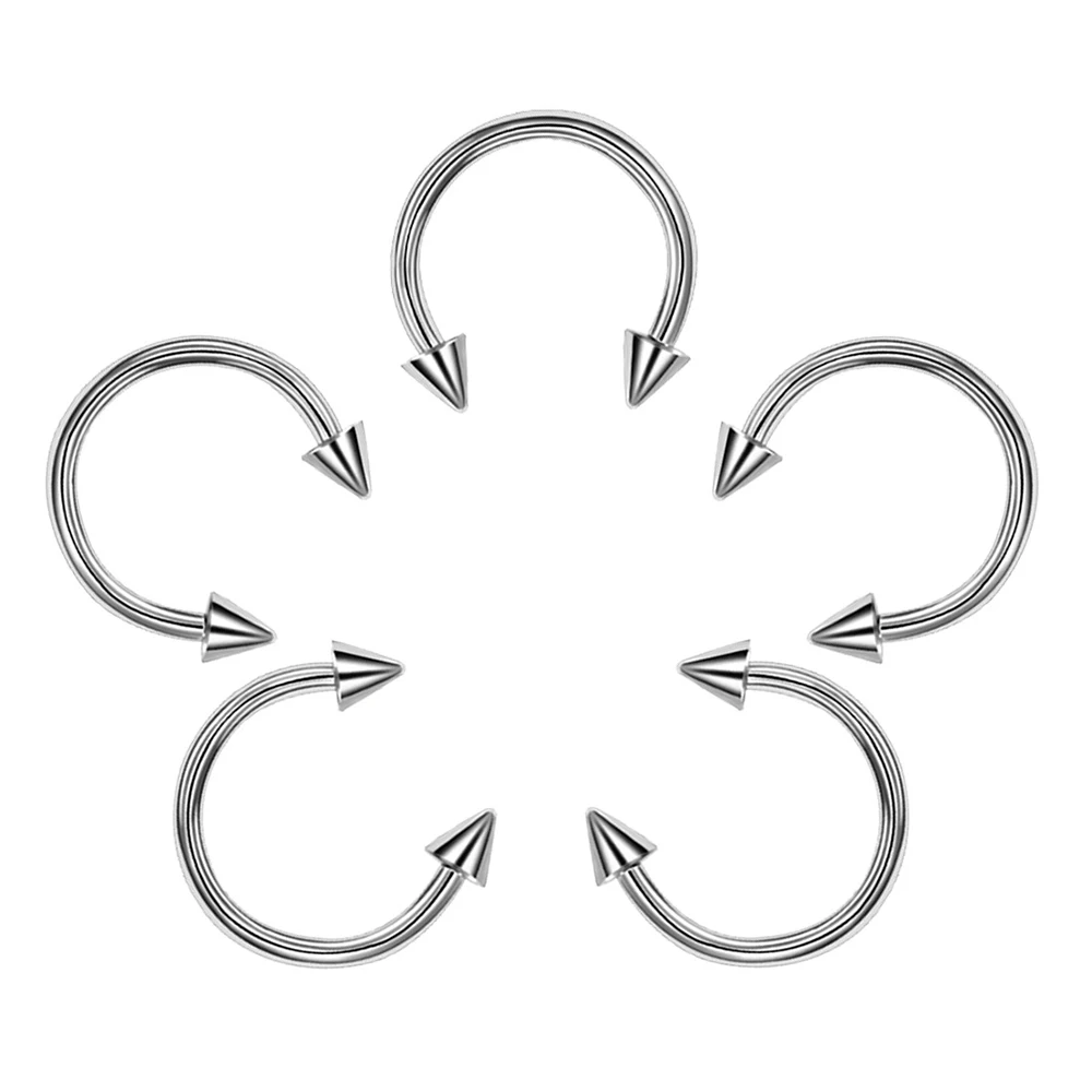 1/5/Pack Stainless Steel Septum Piercing Nose Ring Cartilage Horseshoe Earrings For Women Men Body Jewelry Punk Accessories 2