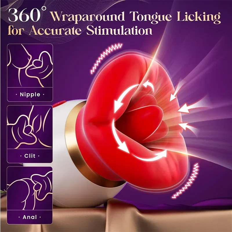 Powerful Sucking Tongue Vibrator Female Oral Sex Nipple G-spot Stimulator Vaginal Clitoral Masturbator Female Adult Products