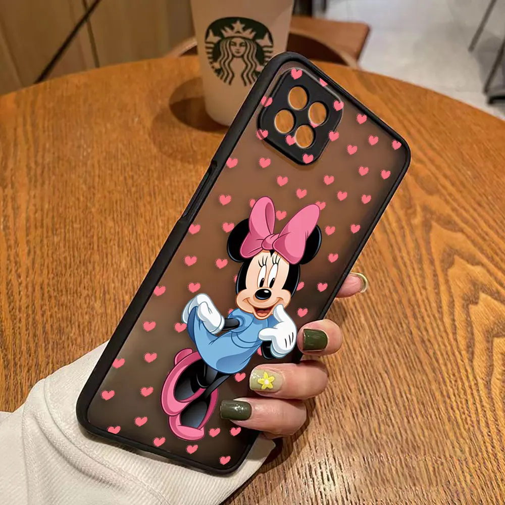 Matte Case for OPPO A97 A96 A95 A94 A93 A92 A78 A74 A73 A72 A57 A55 A54 A53 A17 A16 4G 5G Case Mickey Minnie Mouse Anime Cartoon