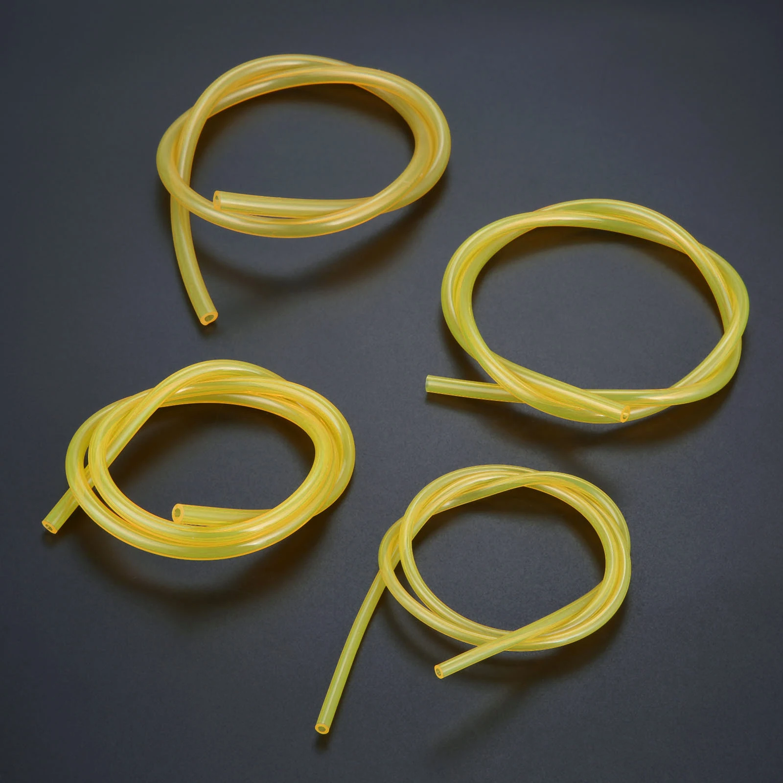 

4Pcs Yellow Plastic Petrol Fuel Gas Pipe Line Hose For Strimmers Trimmer Chainsaws Saw Blower Brushcutter 2x3.5/2.5x5/3x5/3x6mm