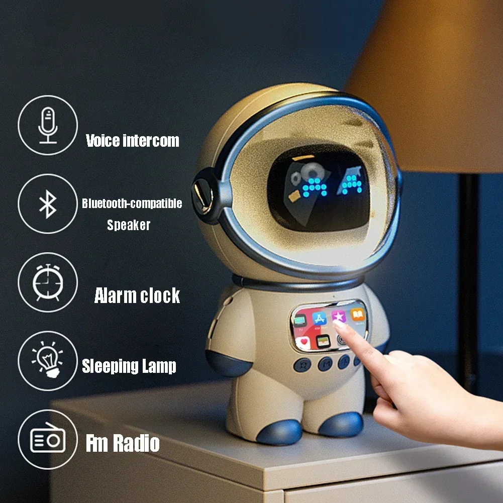 

Portable Stereo Ai Interactive Audio With Alarm Clock Creative Gift Smart Astronaut Bluetooth-compatible Speaker Mini Sound Box