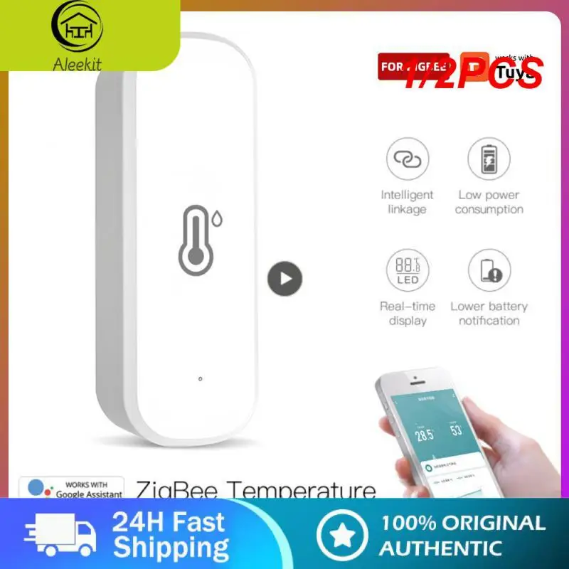 

1/2PCS Tuya / WiFi Smart Temperature Humidity Sensor Indoor Hygrometer APP Remote Monitor Var Smart Life Works With Alexa