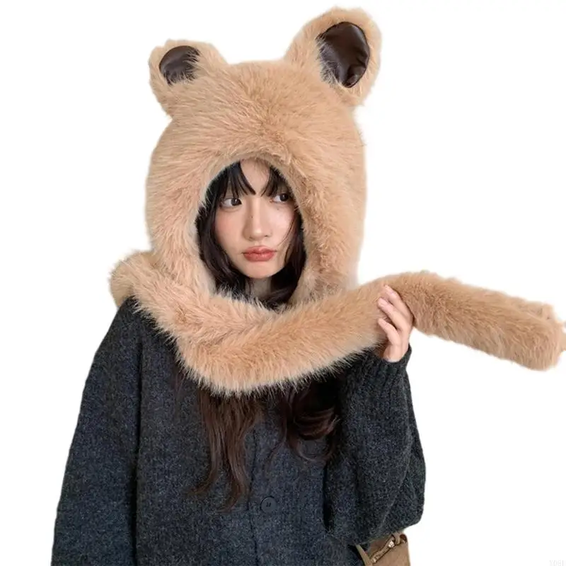 Unisex Warme Mütze Trappermütze Stilvolle Mütze Warme Mütze Uschanka-Mütze für Outdoor-Wintermaske zum Skifahren Camping Wandern – Detail 2