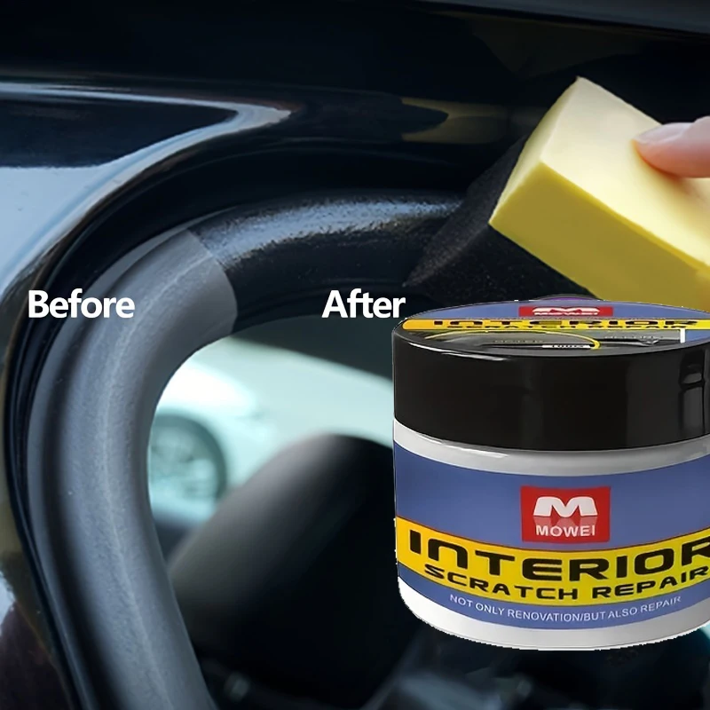 Car Interior Repair Paste-Scratch/Oxid Remover, Restores Shine for Dash/Seats/Plastics with UV Protect, Pro Grade Formula